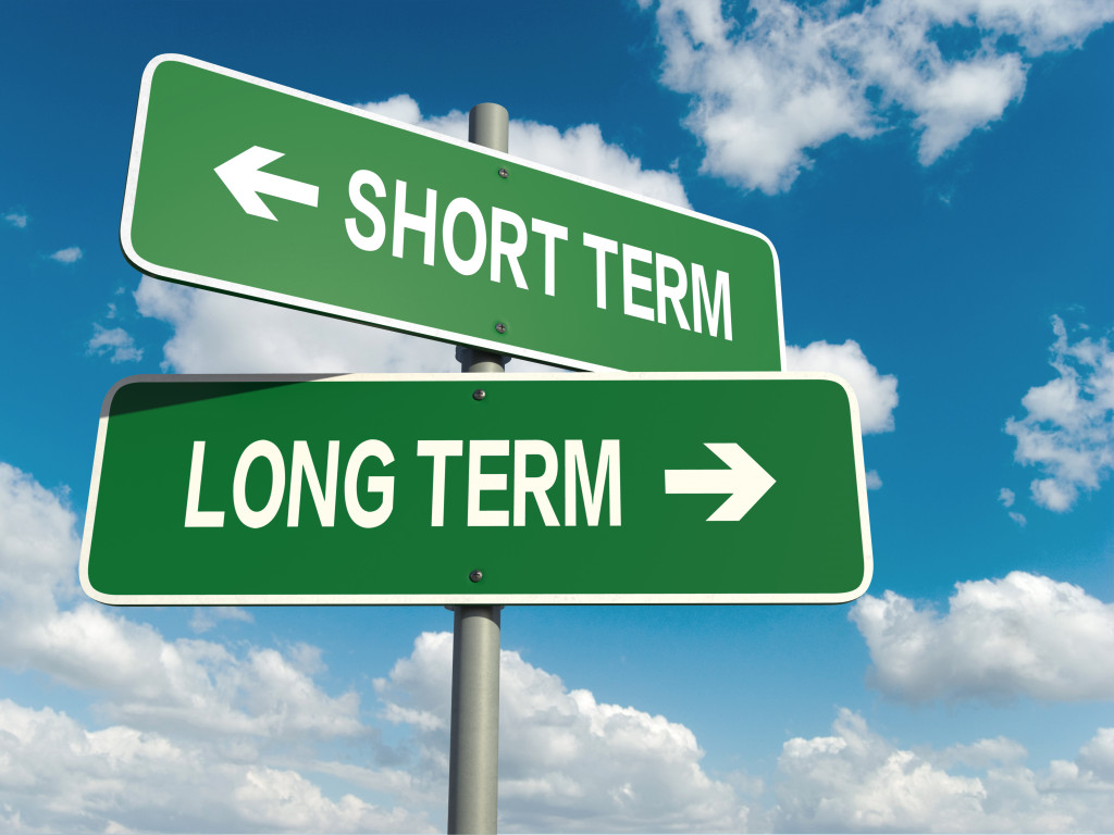 Boards showing short-term and long-term